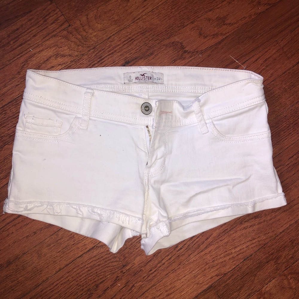 Hollister white denim shorts